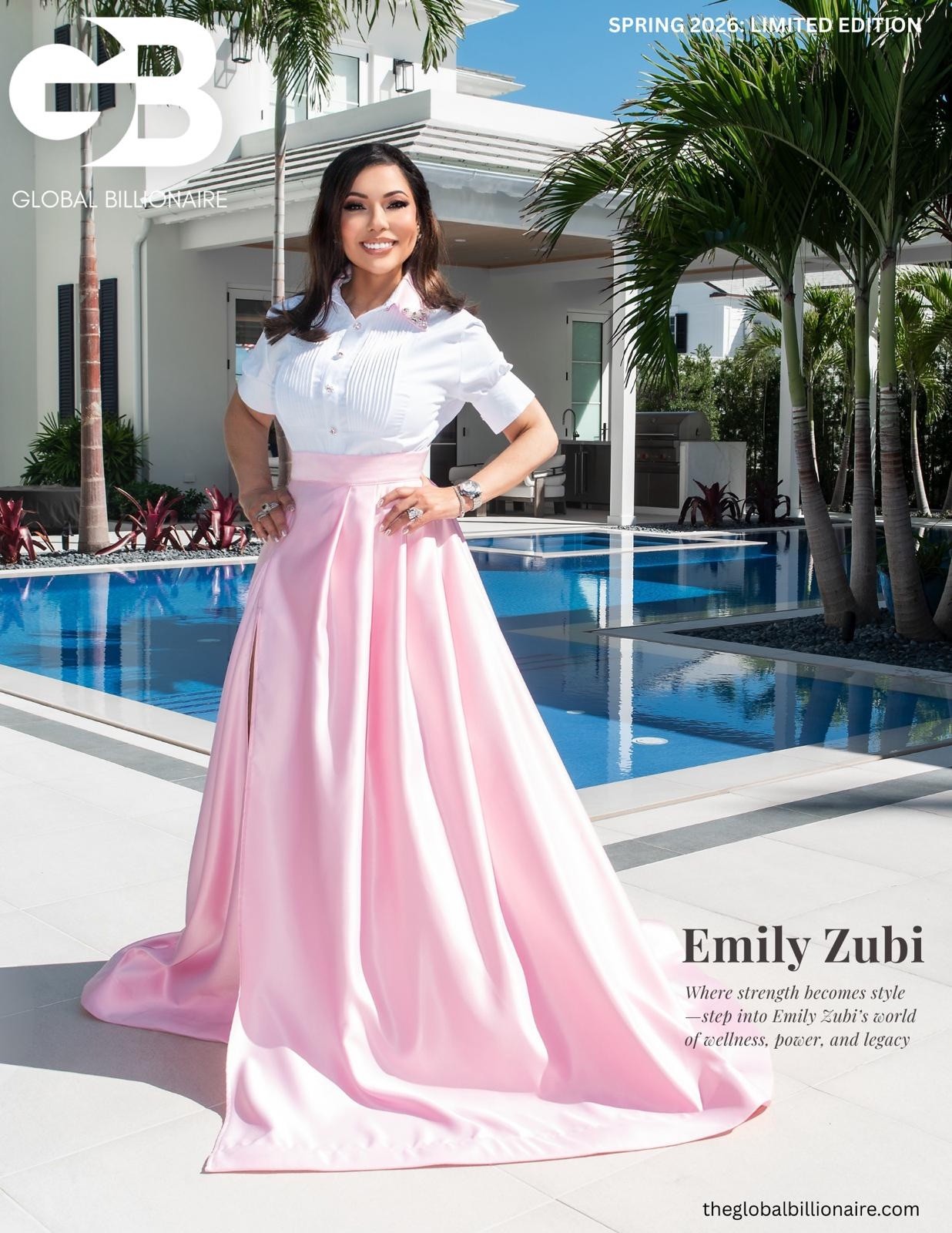 Emily Zubi on the Global Billionaire Spring 2026 limited edition cover